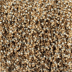 1.75mm Pyrite Micro Faceted Round Gold plated Dangling Chain (ONLINE ORDER ONLY)
