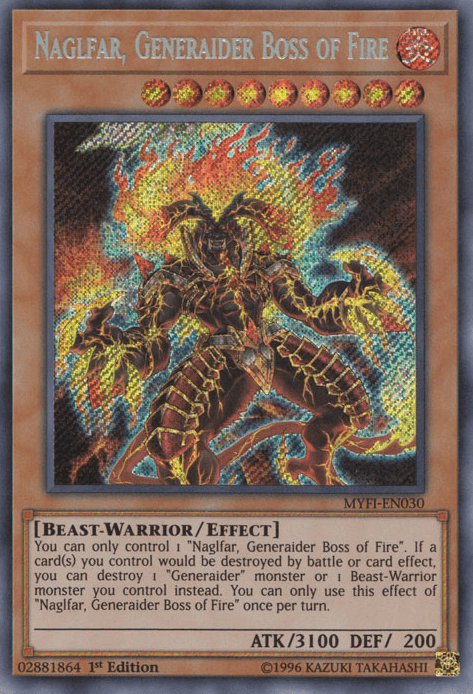 Naglfar, Generaider Boss of Fire [MYFI-EN030] Secret Rare (ONLINE ORDER ONLY)