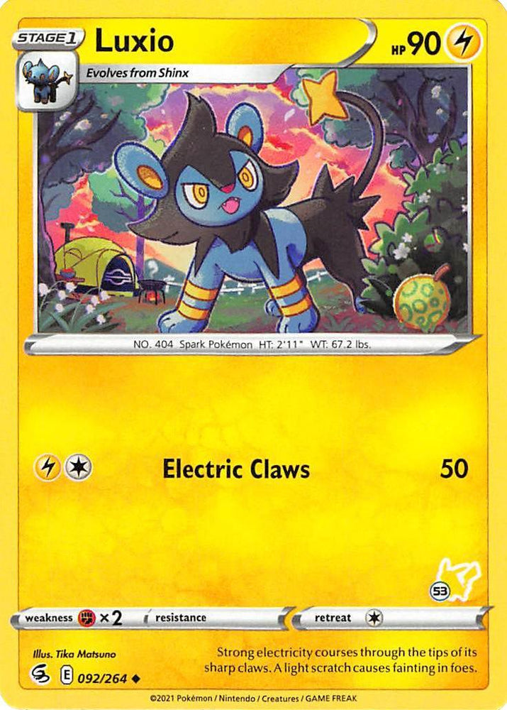 Luxio (092/264) (Pikachu Stamp #53) [Battle Academy 2022] (Online Only)