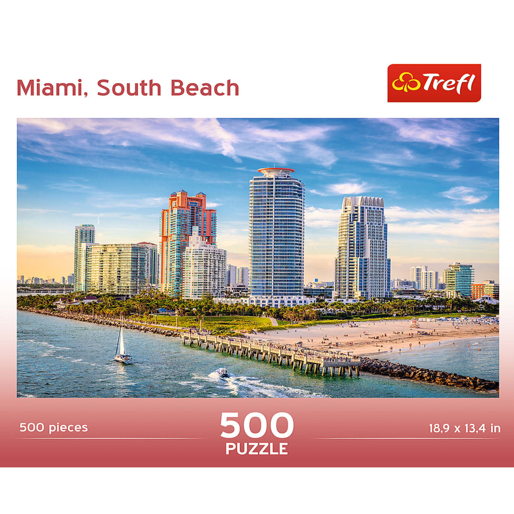 Trefl Red 500 Piece Jigsaw Puzzle - Miami, South Beach (ONLINE ORDER ONLY)