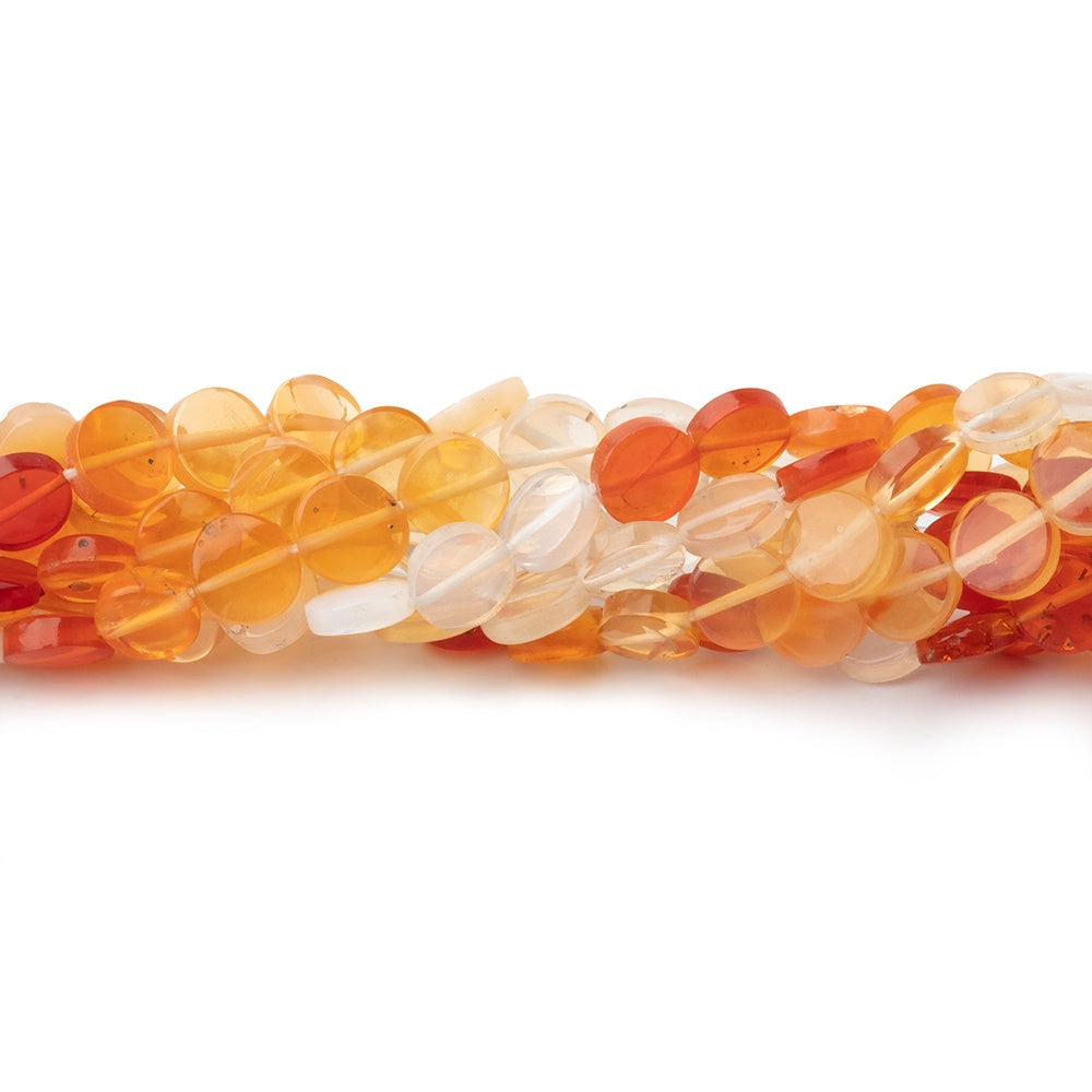 5mm Fire Opal plain coin beads 16 inch 80 pieces (ONLINE ORDER ONLY)