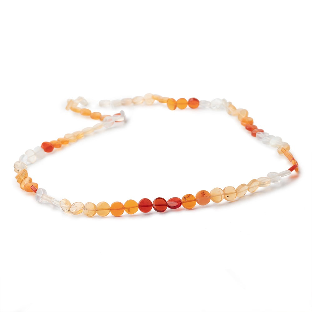 5mm Fire Opal plain coin beads 16 inch 80 pieces (ONLINE ORDER ONLY)