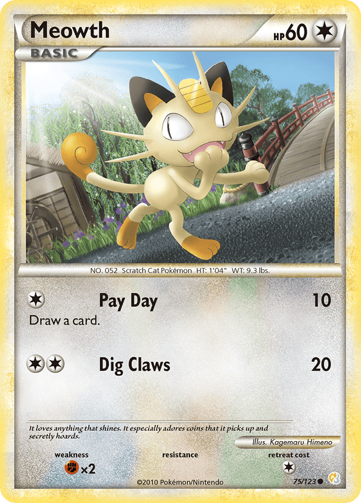 Meowth (75/123) [HeartGold & SoulSilver: Base Set] (Online Only)