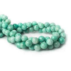 9.5-10mm Amazonite plain round beads 16 inch 40 pieces A (ONLINE ORDER ONLY)