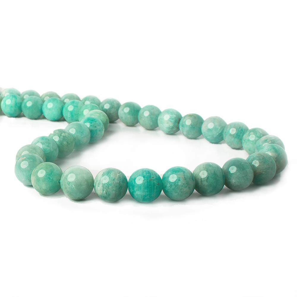 9.5-10mm Amazonite plain round beads 16 inch 40 pieces A (ONLINE ORDER ONLY)
