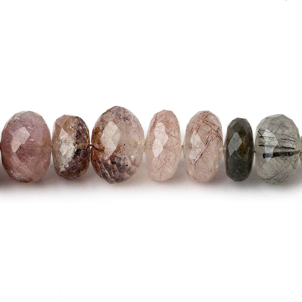 9.5-12.5mm Sagenitic Quartz Faceted Rondelle beads 16 inch 62 pieces (ONLINE ORDER ONLY)
