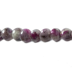 9.5mm Ruby in Marble Matrix plain coin overlapping beads 15 inches 54 pieces (ONLINE ORDER ONLY)