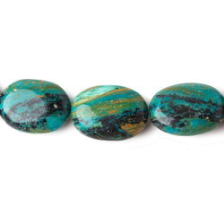 9.5x8.5-19.5x14.5mm Peruvian Blue Opal & Matrix plain oval nuggets 20 inch 37 beads AA (ONLINE ORDER ONLY)