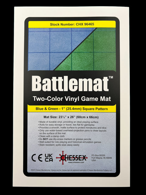 [Preorder] Battlemat™ 1" Reversible Blue-Green Squares (23 ½" x 26" Playing Surface) (Online Only)
