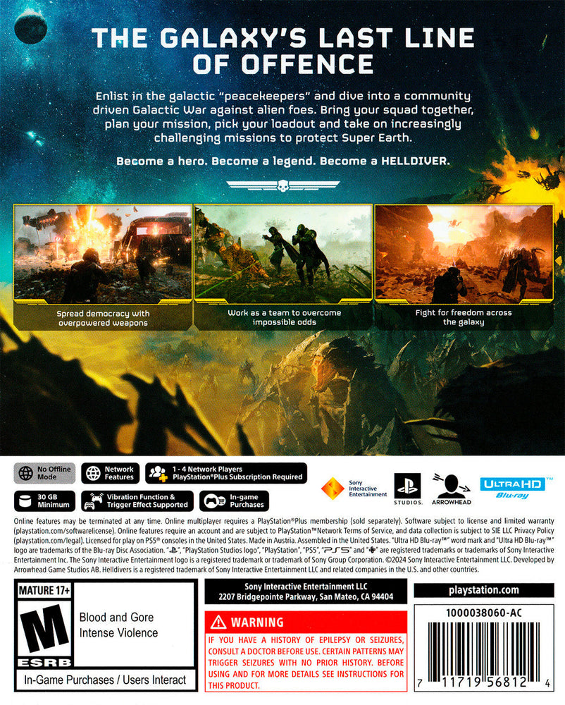 Helldivers II (PlayStation 5) (ONLINE ORDER ONLY)