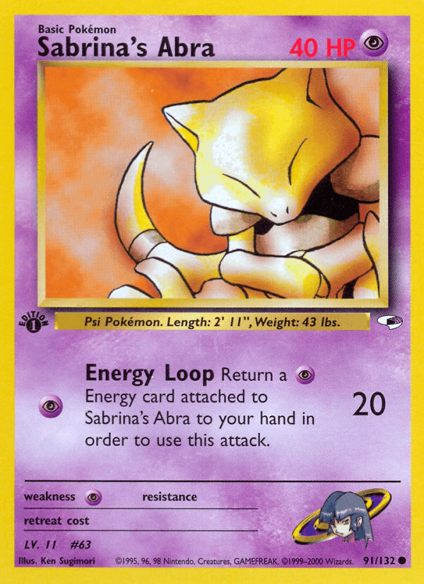 Sabrina's Abra (91/132) [Gym Heroes 1st Edition] (Online Only)