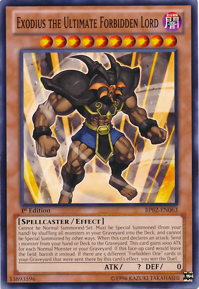 Exodius the Ultimate Forbidden Lord [BP02-EN063] Common (ONLINE ORDER ONLY)