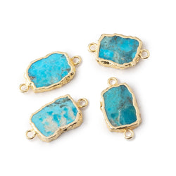 13x10mm Gold Leafed Turquoise Howlite Slice Connector 1 Focal (ONLINE ORDER ONLY)