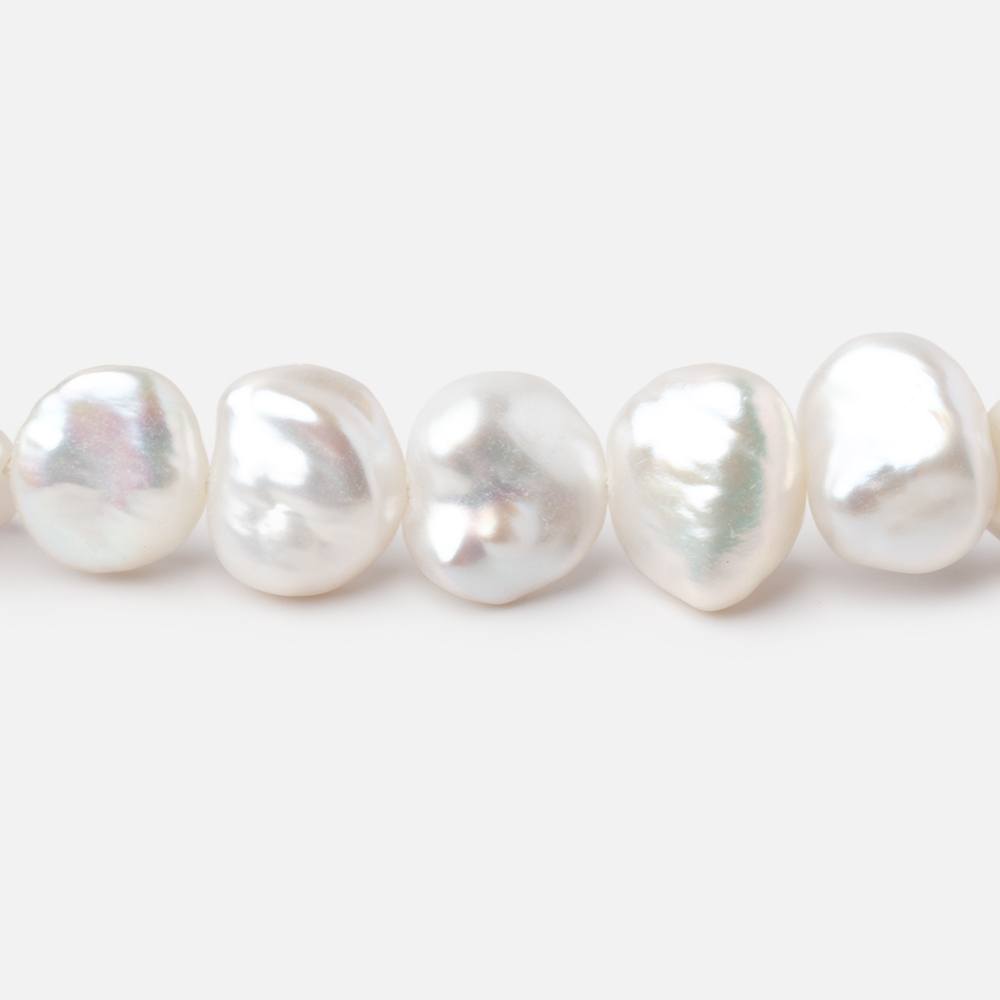 9-10mm Off White Side Drilled Keshi Freshwater Pearls 16 inch 45 pieces (ONLINE ORDER ONLY)