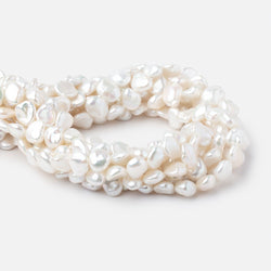 9-10mm Off White Side Drilled Keshi Freshwater Pearls 16 inch 45 pieces (ONLINE ORDER ONLY)