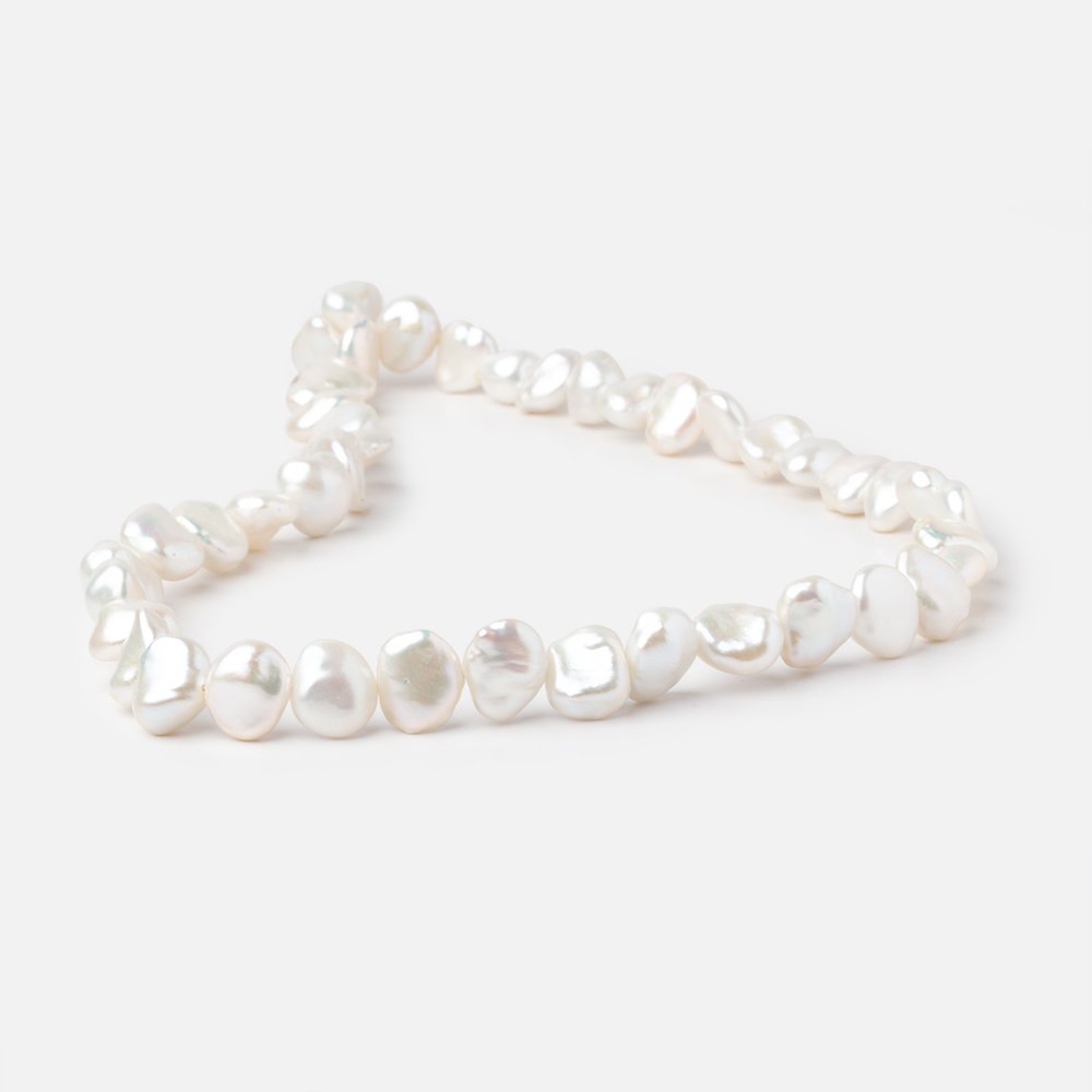 9-10mm Off White Side Drilled Keshi Freshwater Pearls 16 inch 45 pieces (ONLINE ORDER ONLY)