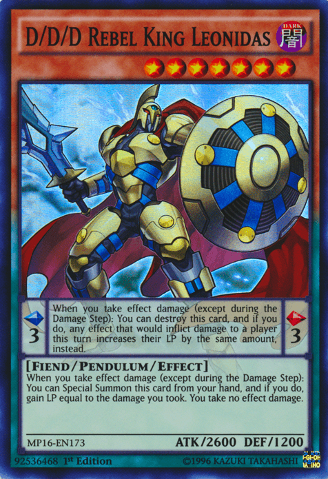 D/D/D Rebel King Leonidas [MP16-EN173] Super Rare (ONLINE ORDER ONLY)