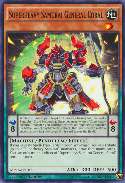 Superheavy Samurai General Coral [MP16-EN182] Common (ONLINE ORDER ONLY)