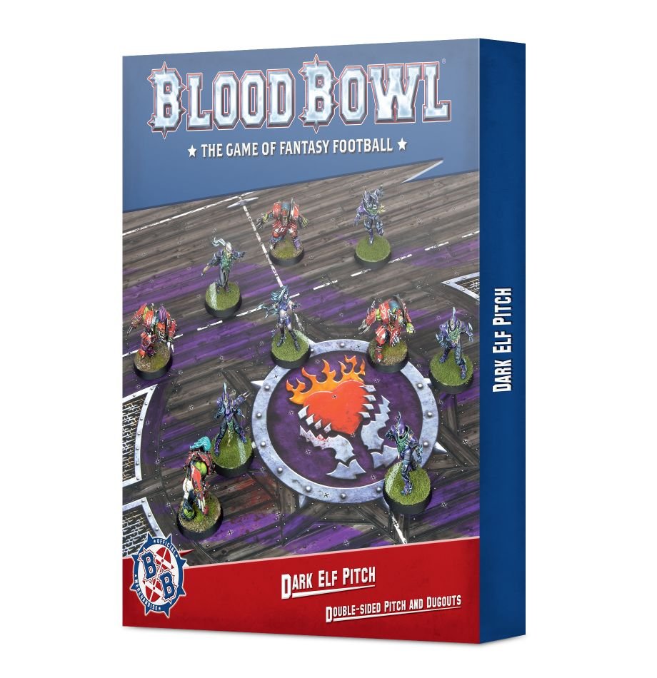 Blood Bowl: Dark Elf - Double-sided Pitch and Dugouts Set (ONLINE ORDER ONLY)