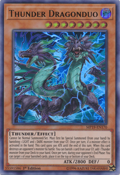 Thunder Dragonduo [MP19-EN170] Ultra Rare (ONLINE ORDER ONLY)