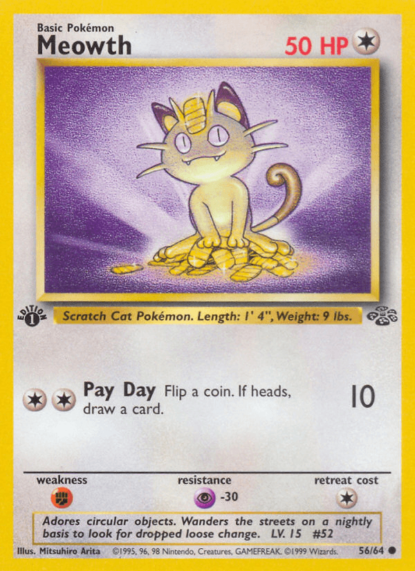 Meowth (56/64) [Jungle 1st Edition] (Online Only)