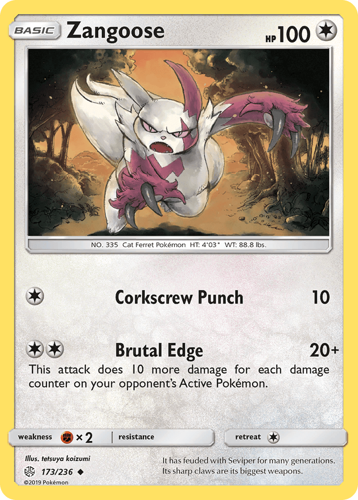 Zangoose (173/236) [Sun & Moon: Cosmic Eclipse] (Online Only)