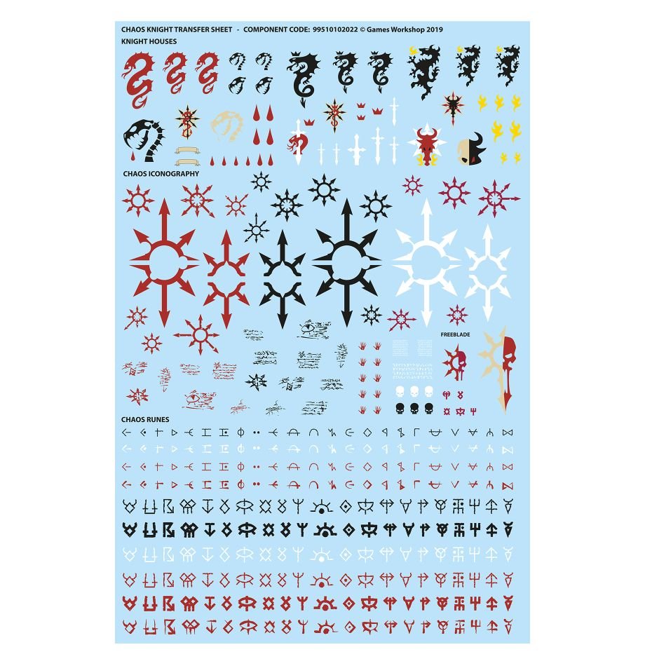 Warhammer 40K: Chaos Knights - Transfer Sheet (ONLINE ORDER ONLY)