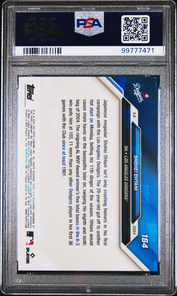 Graded 2024 Topps Now Shohei Ohtani #164 Baseball Card PSA 10 Gem Mint (ONLINE ORDER ONLY)