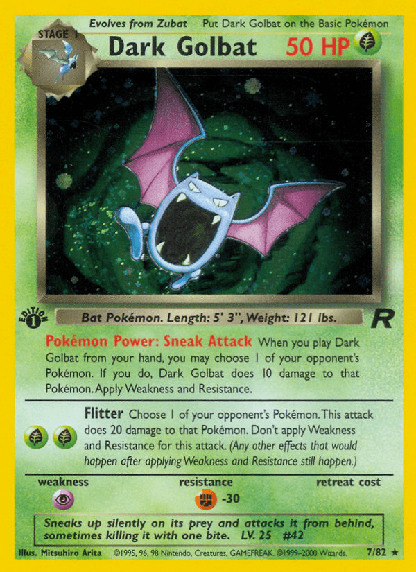Dark Golbat (7/82) [Team Rocket 1st Edition] (Online Only)