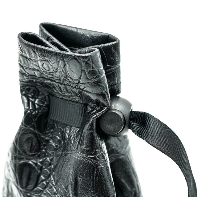 Leather Dice Bag with Skull sporting d20 Tattoo (Online Only)