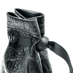 Leather Dice Bag with Skull sporting d20 Tattoo (Online Only)