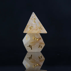 Citrine (Gold) Stone Dice Set (ONLINE ORDER ONLY)