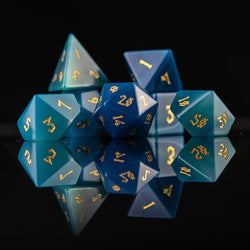 Blue Agate Stone Dice Set (ONLINE ORDER ONLY)