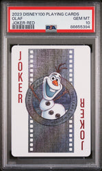 2023 DISNEY 100 PLAYING CARDS OLAF JOKER RED PSA 10 (Online Order Only)