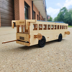 Dual Power School Bus STEM Kit – Build, Paint & Personalize | Battery + Solar Powered (ONLINE ORDER ONLY)