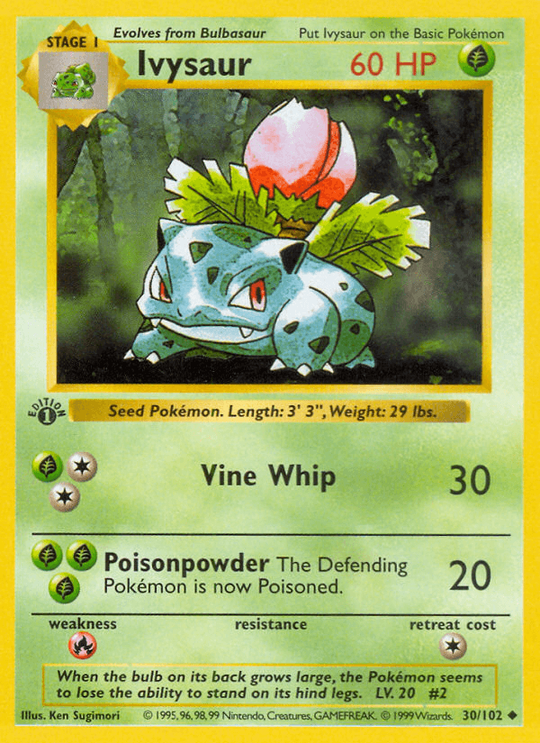 Ivysaur (30/102) (Shadowless) [Base Set 1st Edition] (Online Only)