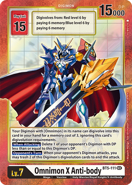 Omnimon X Anti-body [BT5-111] (Alternate Art) [Battle of Omni] (ONLINE ORDER ONLY)