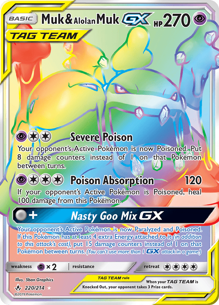 Muk & Alolan Muk GX (220/214) [Sun & Moon: Unbroken Bonds] (Online Only)