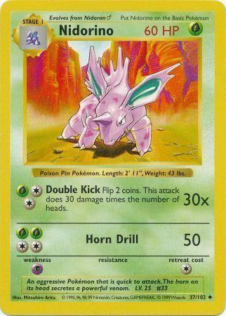 Nidorino (37/102) [Base Set Shadowless Unlimited] (Online Only)