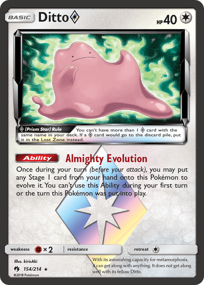 Ditto (154/214) (Prism Star) [Sun & Moon: Lost Thunder] (Online Only)
