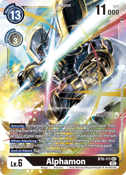 Alphamon [BT6-111] [Double Diamond] (ONLINE ORDER ONLY)