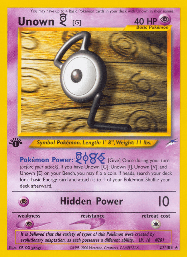 Unown [G] (27/105) [Neo Destiny 1st Edition] (Online Only)
