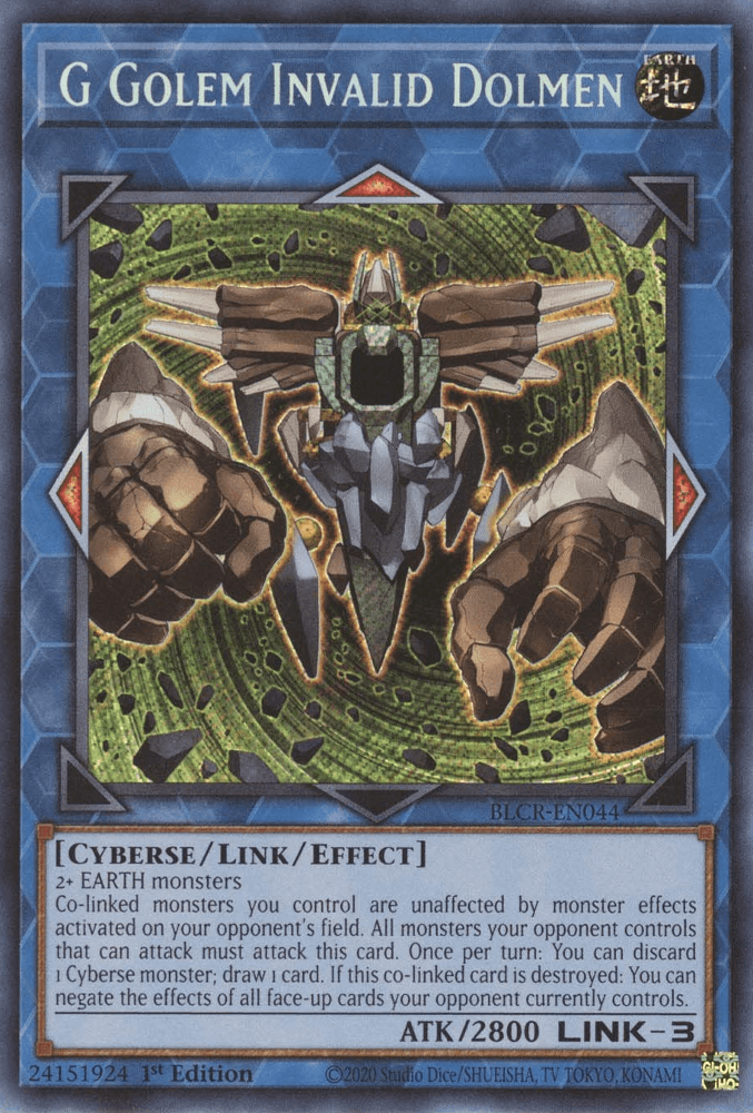 G Golem Invalid Dolmen [BLCR-EN044] Secret Rare (ONLINE ORDER ONLY)