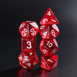 Rabbit's Eye (Red) with White Numbering 7-Dice Set RPG (Online Only)