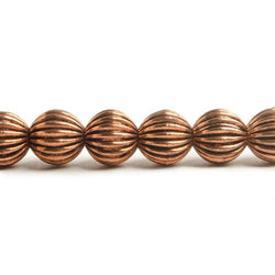 9mm Copper Corrugated Round Bead with 3mm I.D 8 inch 23 pcs (ONLINE ORDER ONLY)