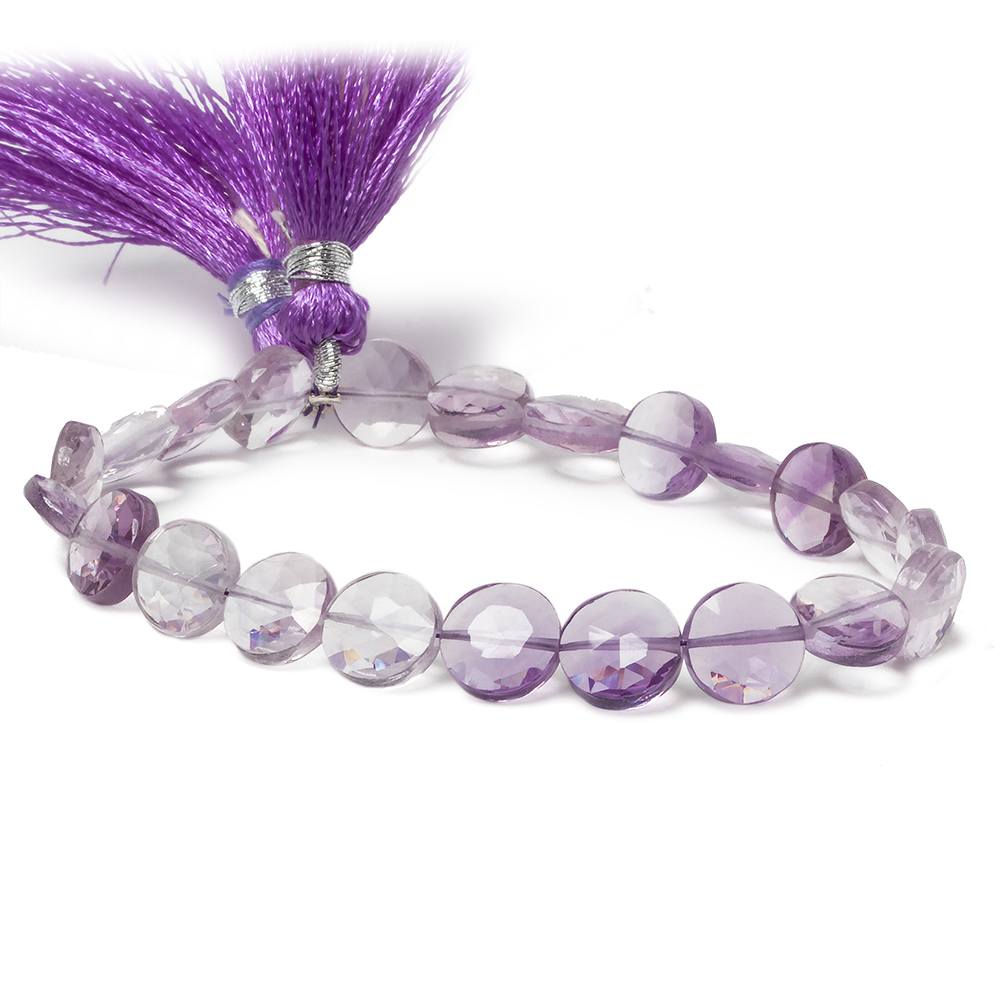 9mm Pink Amethyst faceted coin beads 8 inch 23 pieces (ONLINE ORDER ONLY)