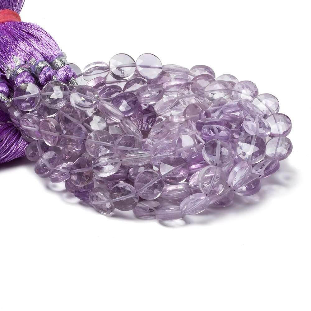 9mm Pink Amethyst faceted coin beads 8 inch 23 pieces (ONLINE ORDER ONLY)