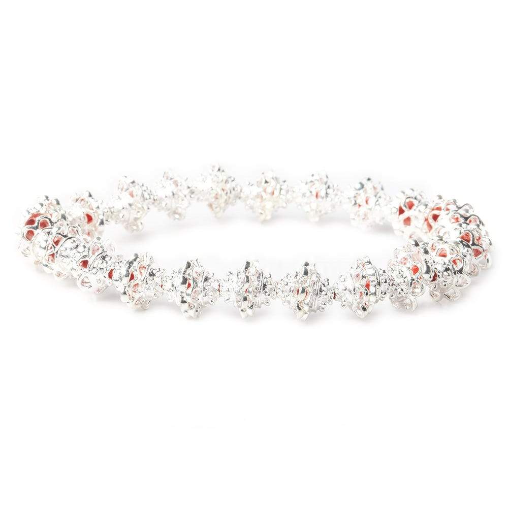 9mm Sterling Silver plated Copper Bead Caps 8 inch 46 pcs (ONLINE ORDER ONLY)
