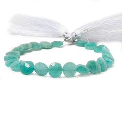 9mm Teal Amazonite faceted coin beads 8 inch 23 pieces (ONLINE ORDER ONLY)