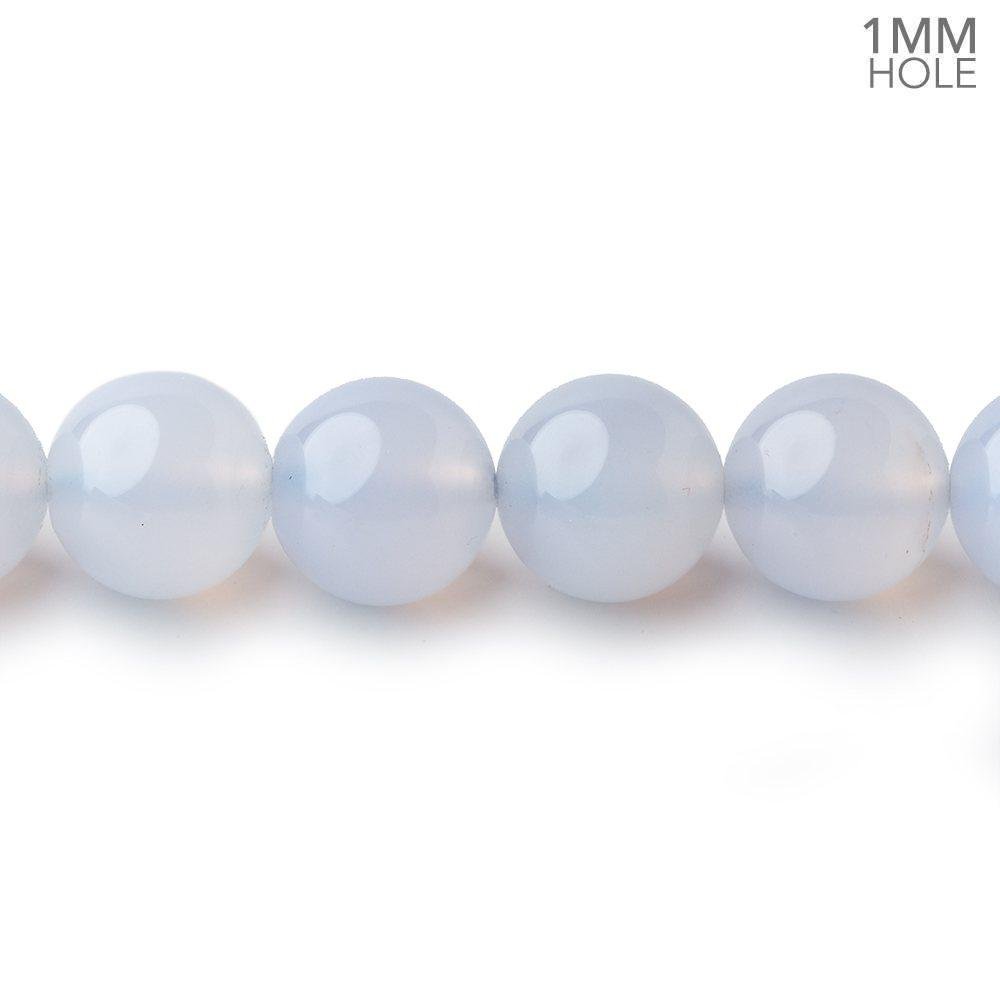 8.5mm Turkish Blue Chalcedony Plain Round Beads 15.5 inch 46 pieces (ONLINE ORDER ONLY)